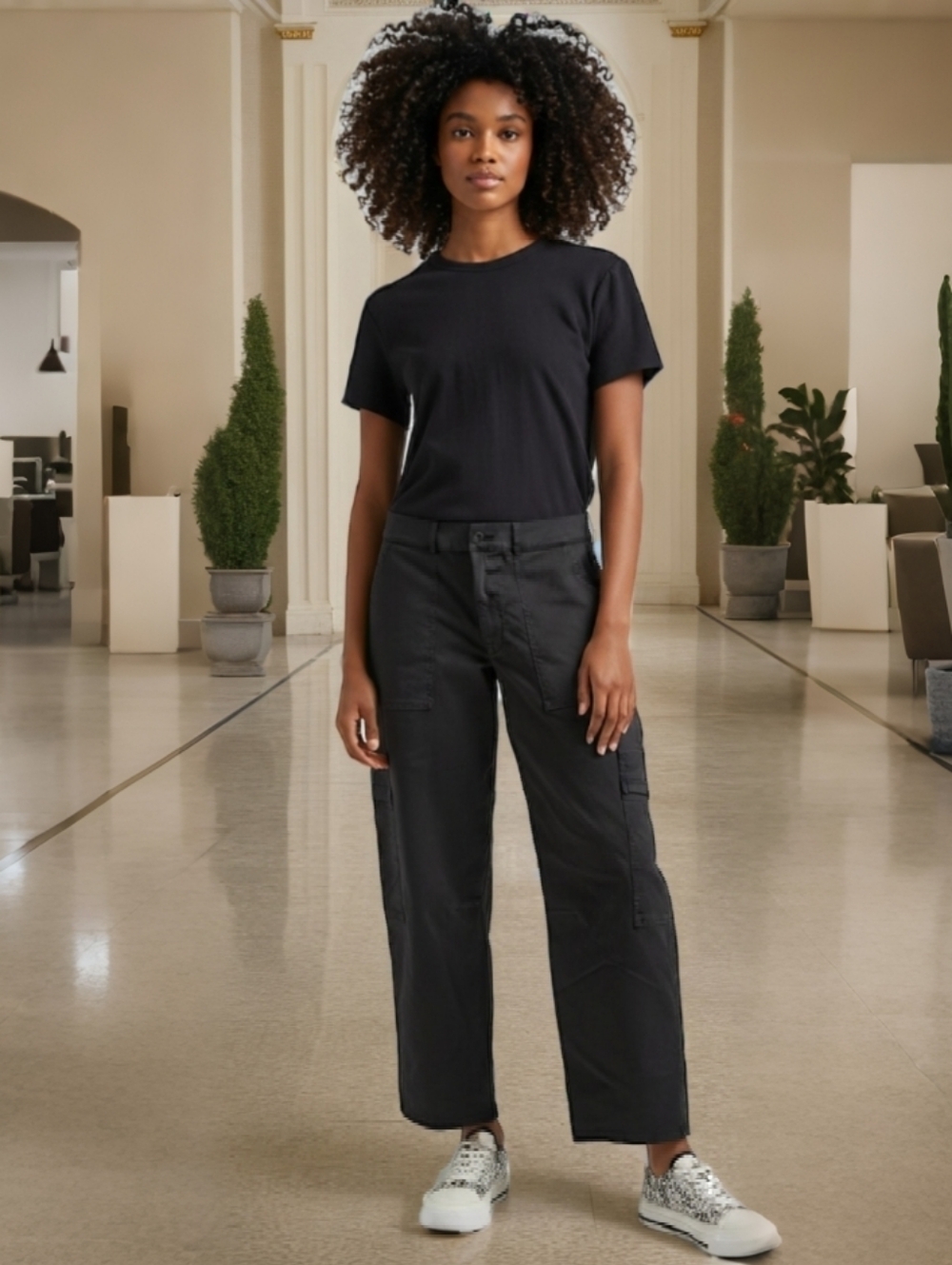 Universal Thread Black Wide-Leg Cargo Pants Size 16 NWOT